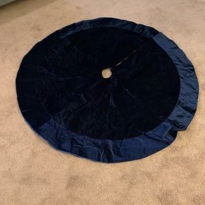 Blue velour tree skirt